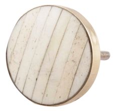 Cream Round  Metal And Bone Knob Online